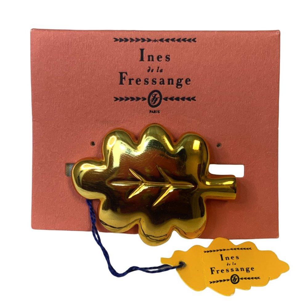 Ines de la Fressange Gold Leaf Brooch